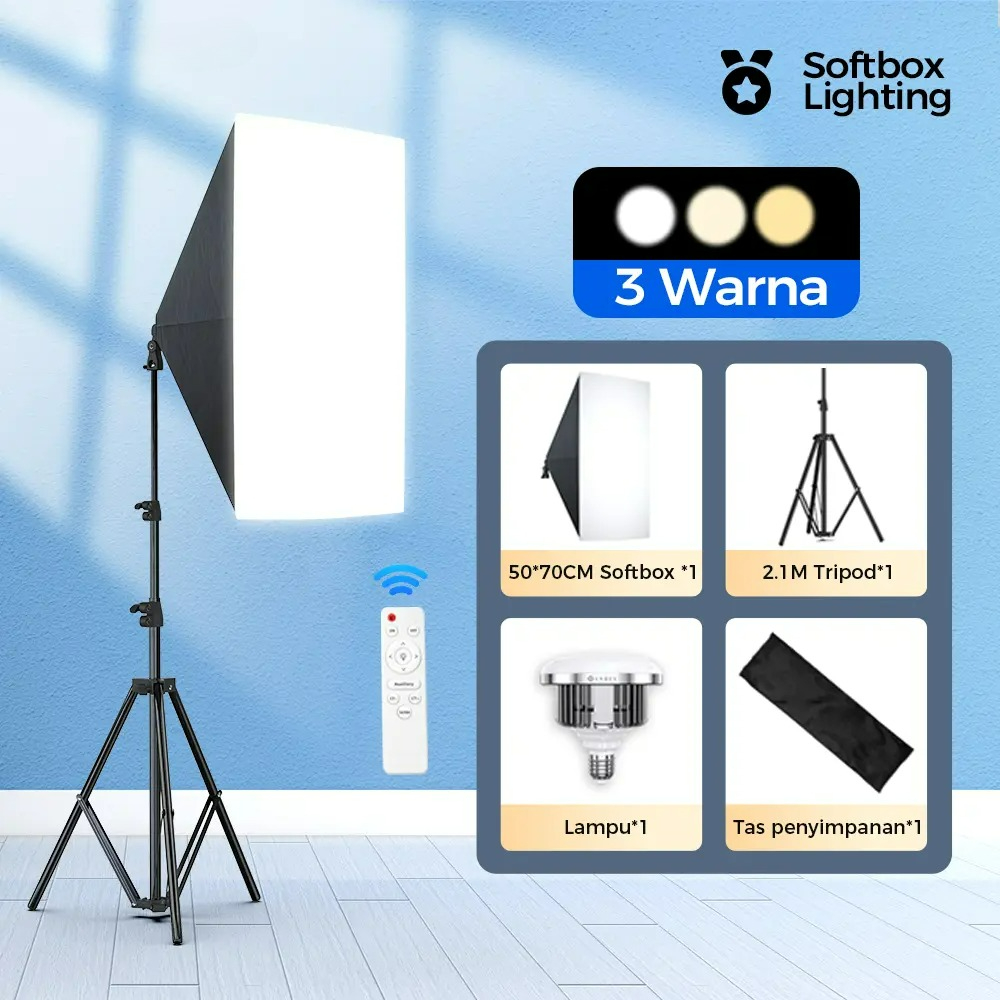 Photography Zone System - 50x70cm Softbox 85W/155W Ampul Fotoğraf Stüdyosu