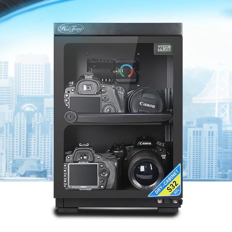 Camera Dry Cabinet - DSLR/Objektifler için Büyük Nem Emici Kartlı