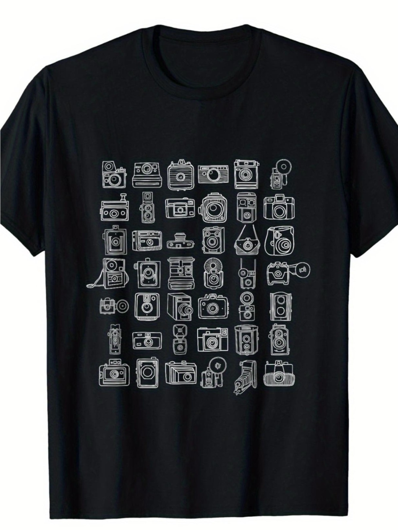 Photography Graphic Design - Kamera Tasarımlı Erkek Grafik Tişörtü -