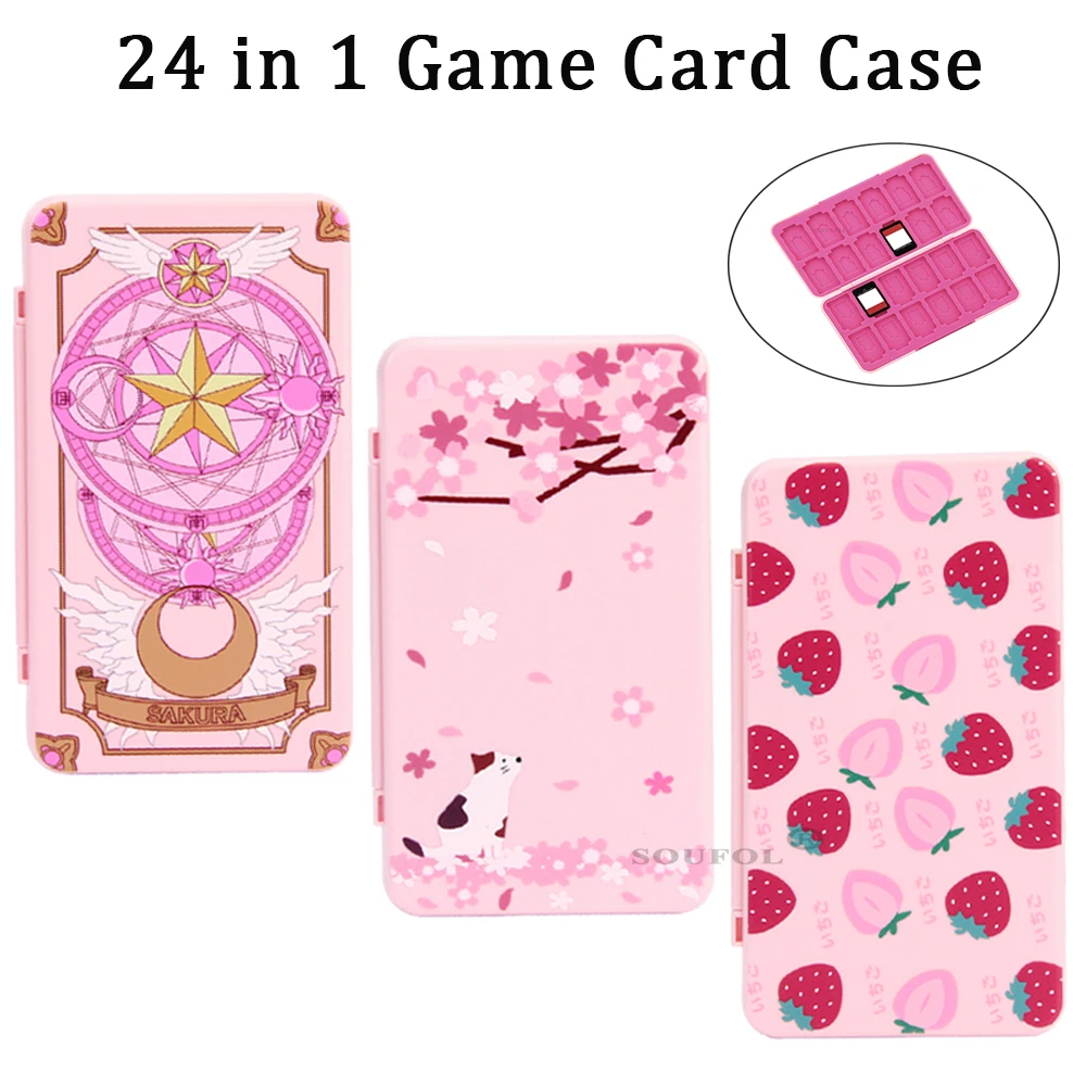 Memory Card Case - 24 in 1 için sevimli manyetik